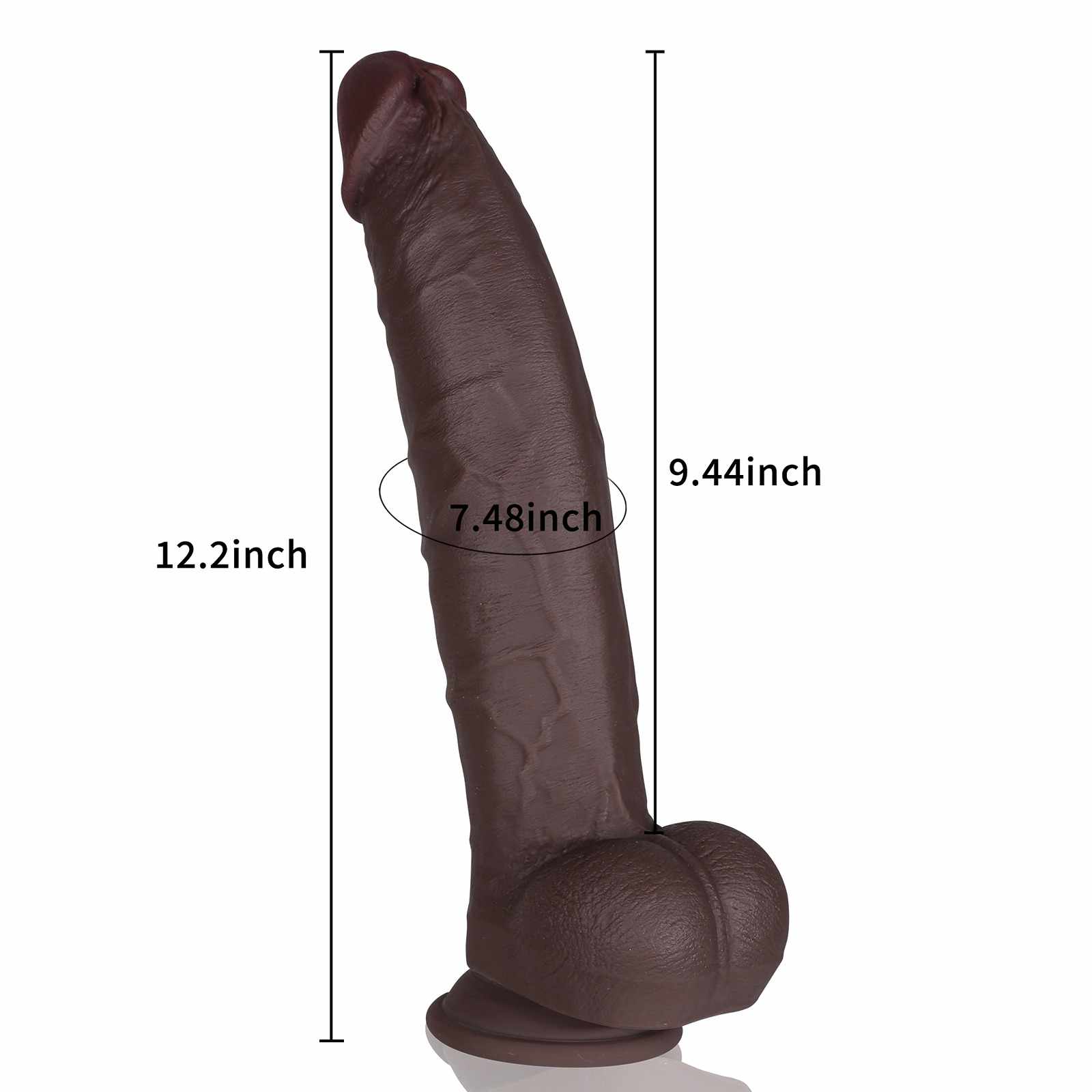 Mick 12 Inch Long Large Black Realistic Dildo