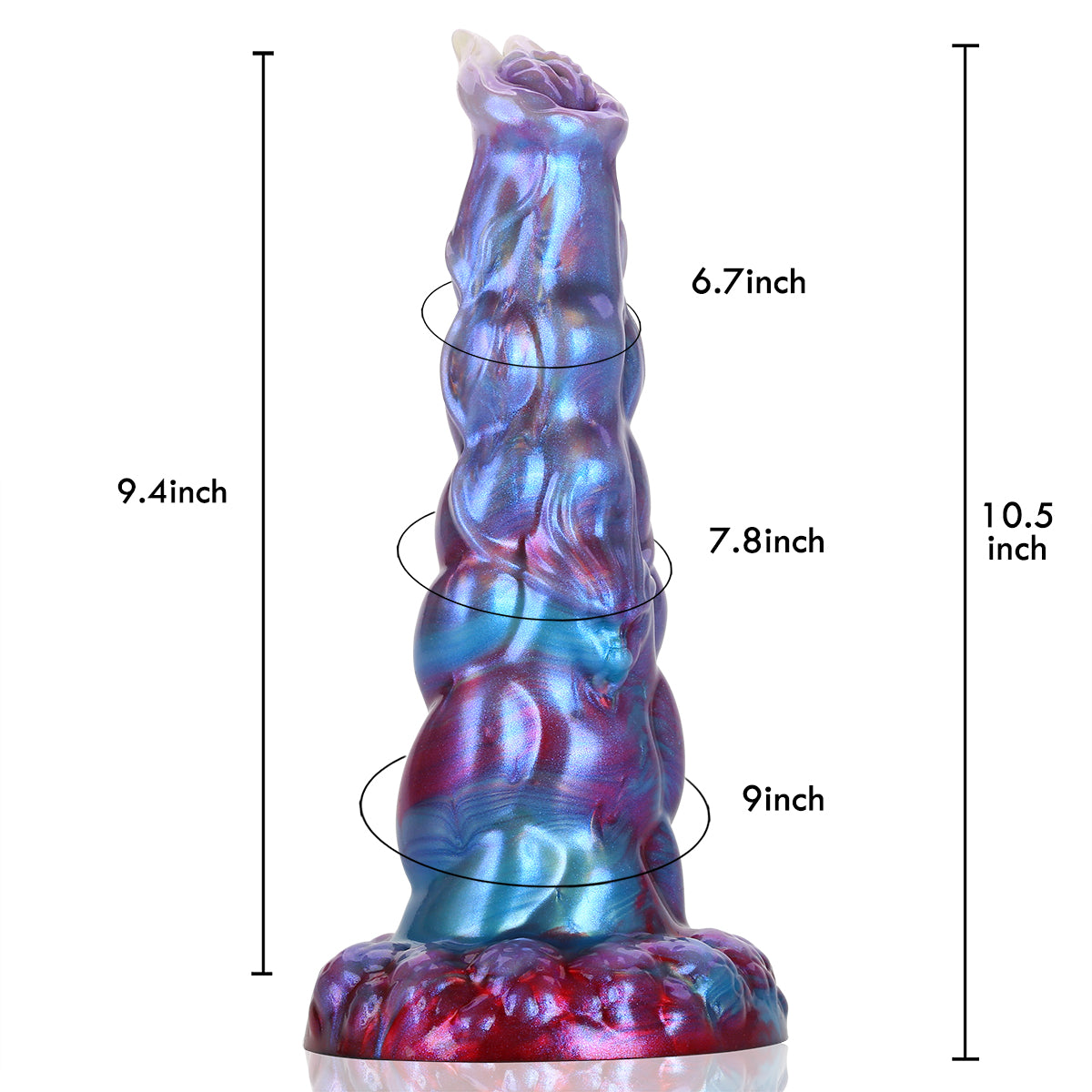 10.5 Inch Deep-Stimulating Fantasy Monster Dildo for Ultimate Vaginal Sex & Anal Sex Satisfaction IPX Waterproof- Oceans Grip