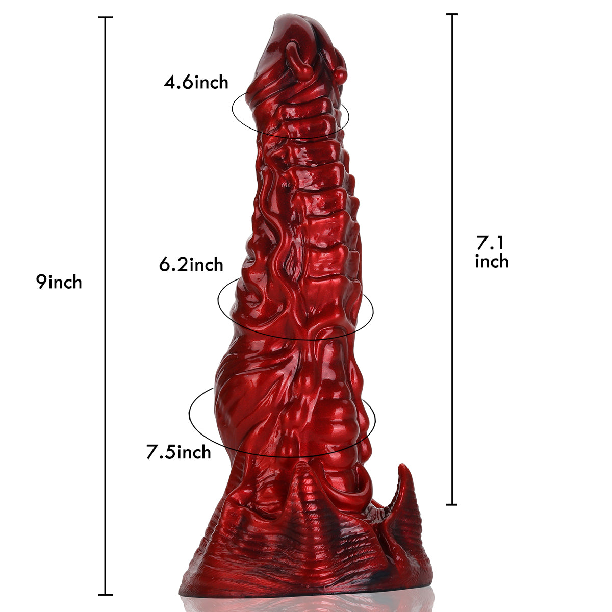 9 Inch Extraordinary Soft Silicone Tentacle Monster Dildo for Vaginal Sex & Anal Sex Bliss - Twilight Rosso