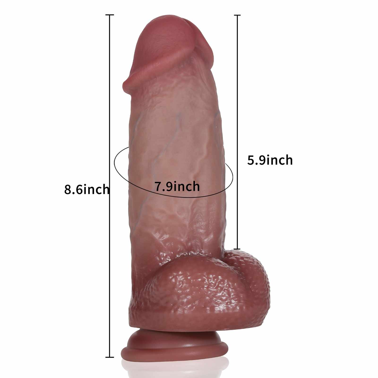 Allen 8.6 Inch Most Realistic Feeling Girthy Silicone Dildo