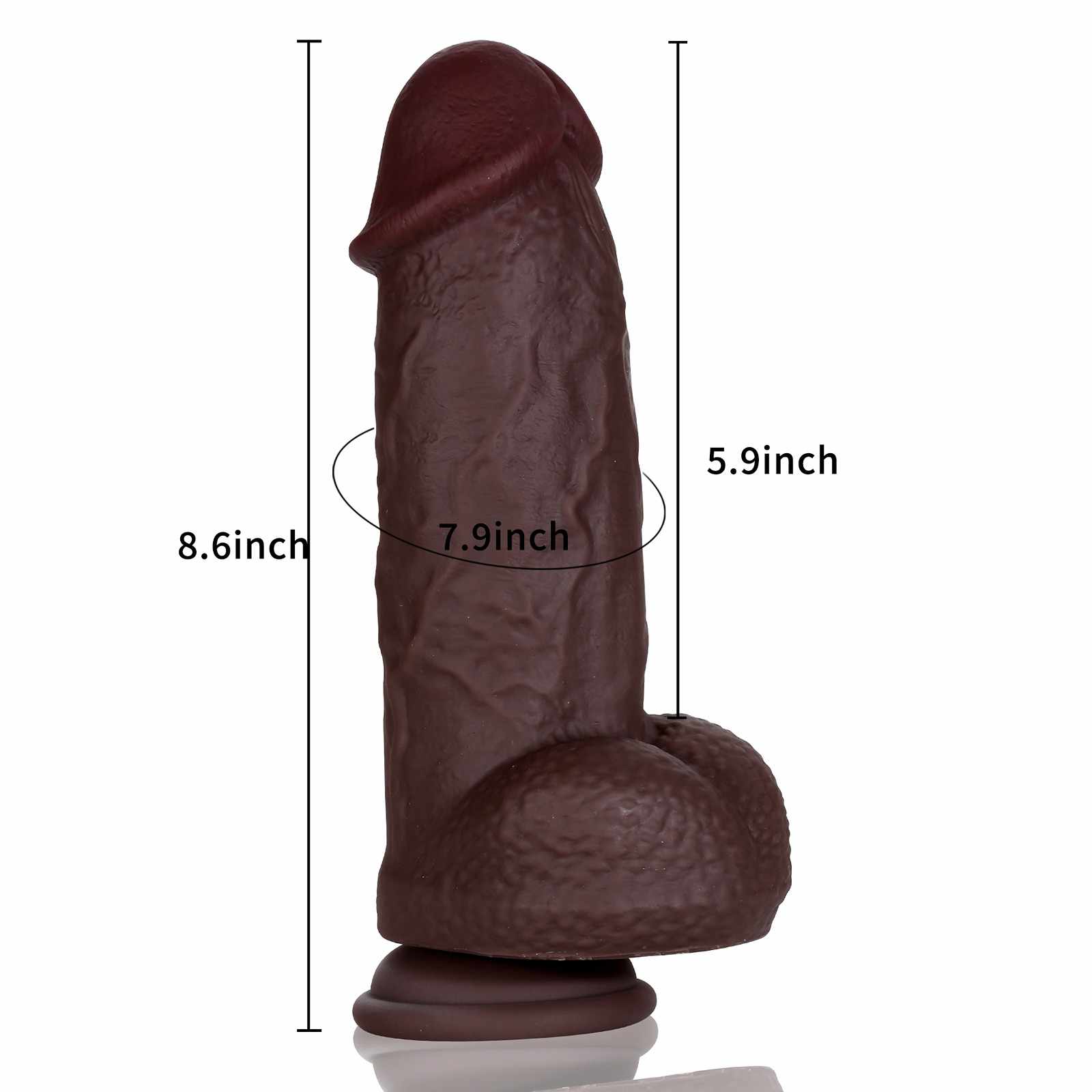 Allen 8.6 Inch Most Realistic Feeling Girthy Silicone Dildo