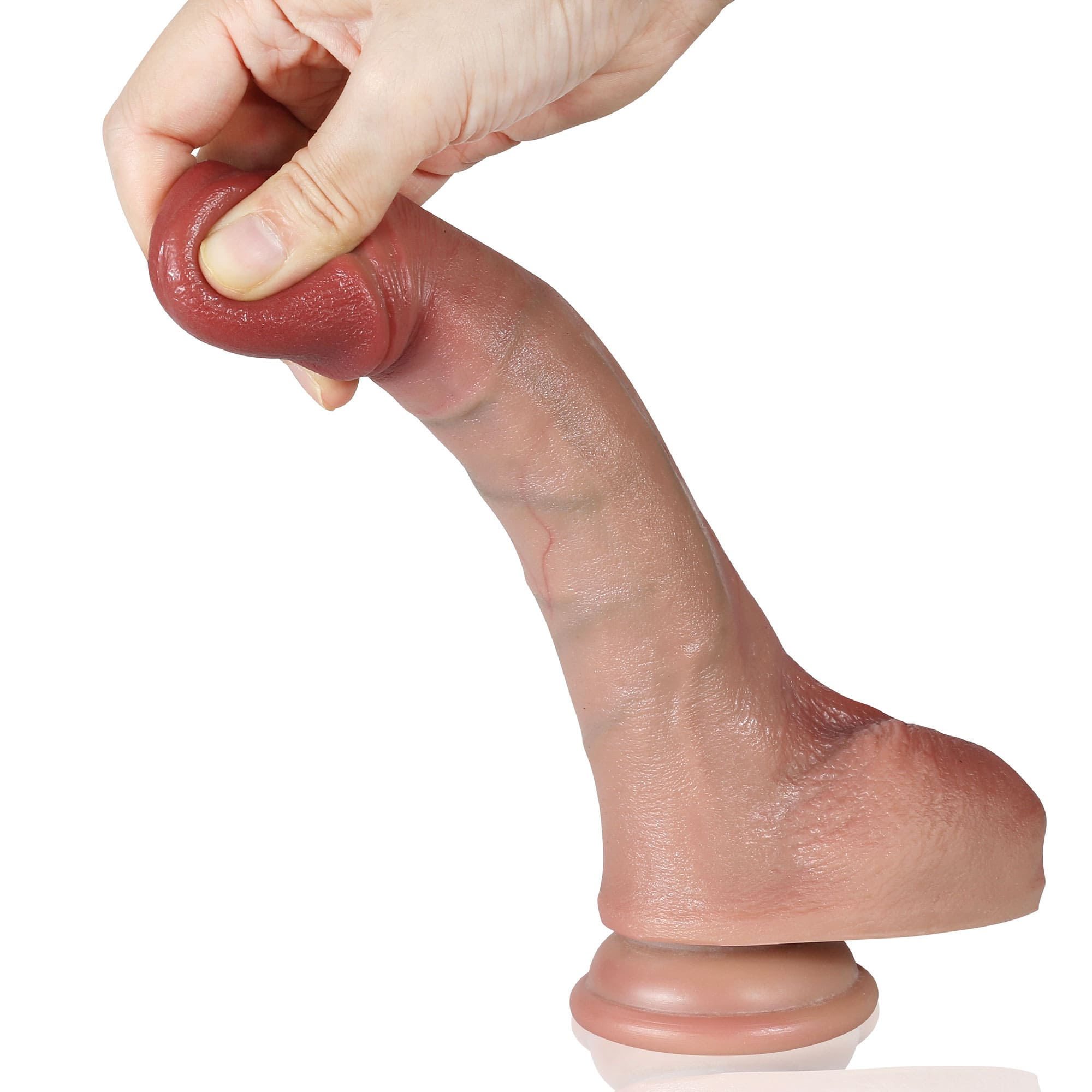 [BestSeller] Curvy 7.9 inch Flexible Hyper Realistic Dildo With Movable Keel