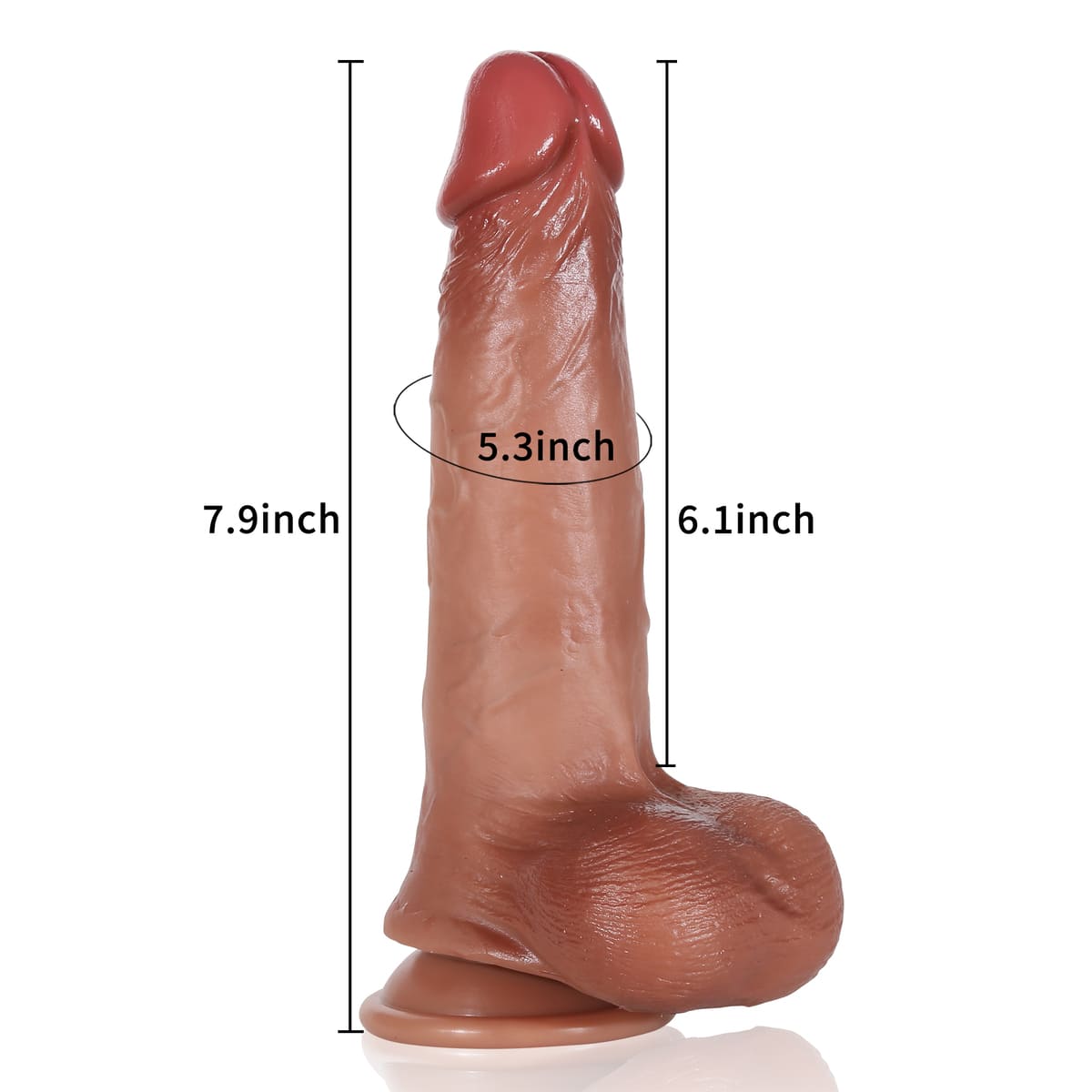 Báller 7.9in Sliding Foreskin Realistic Dildo & Lifelike Flexible Real Balls