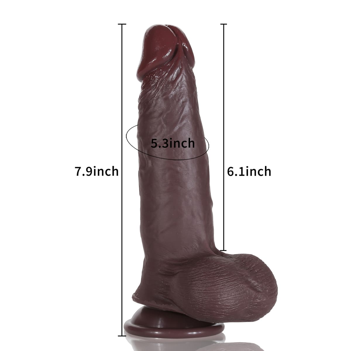 Báller 7.9in Sliding Foreskin Black Dildo Lifelike Flexible Real Balls Realistic Dildo