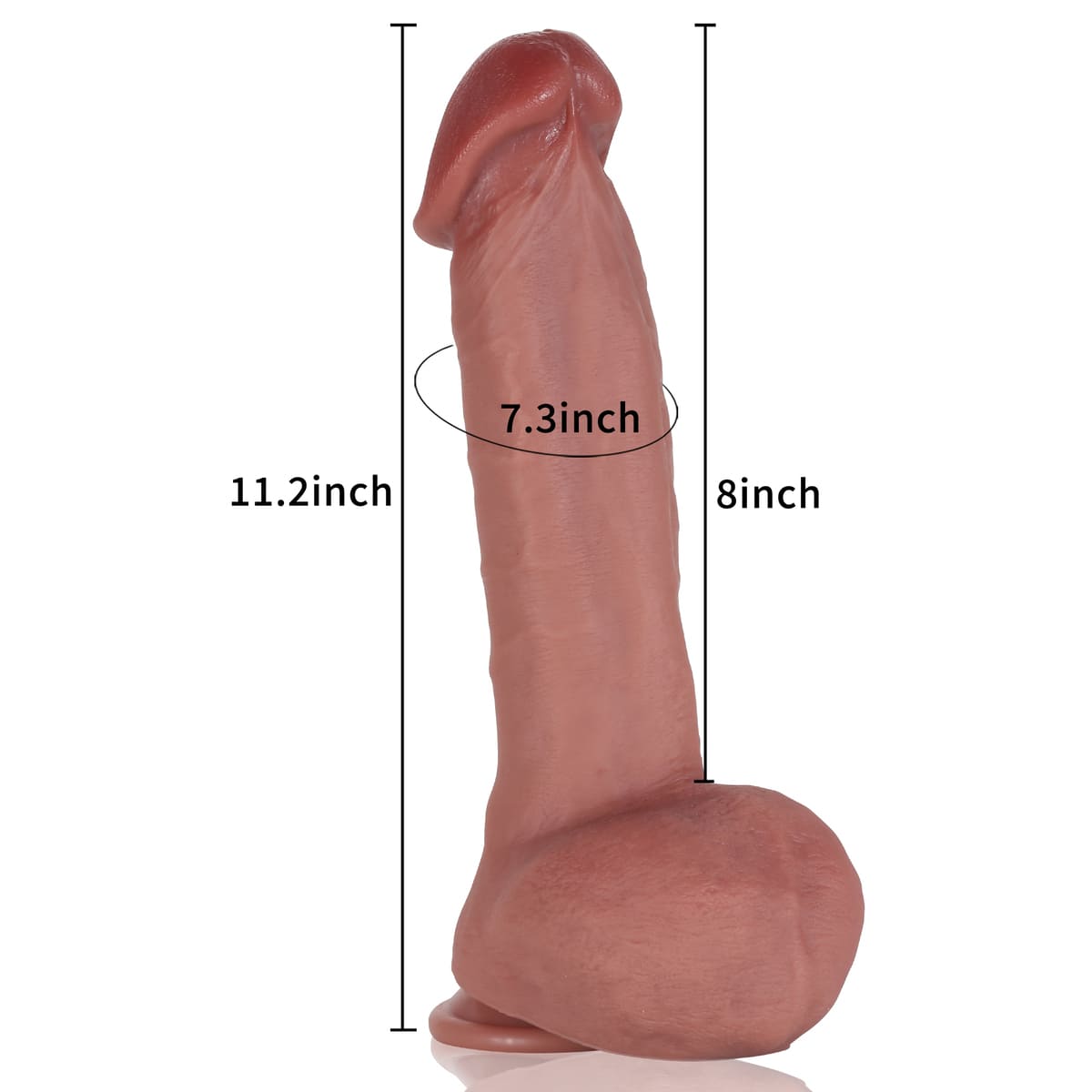 G63 11in Big Black Realistic G Spot Dildo With XL Glan Pleasure Anal Dildo