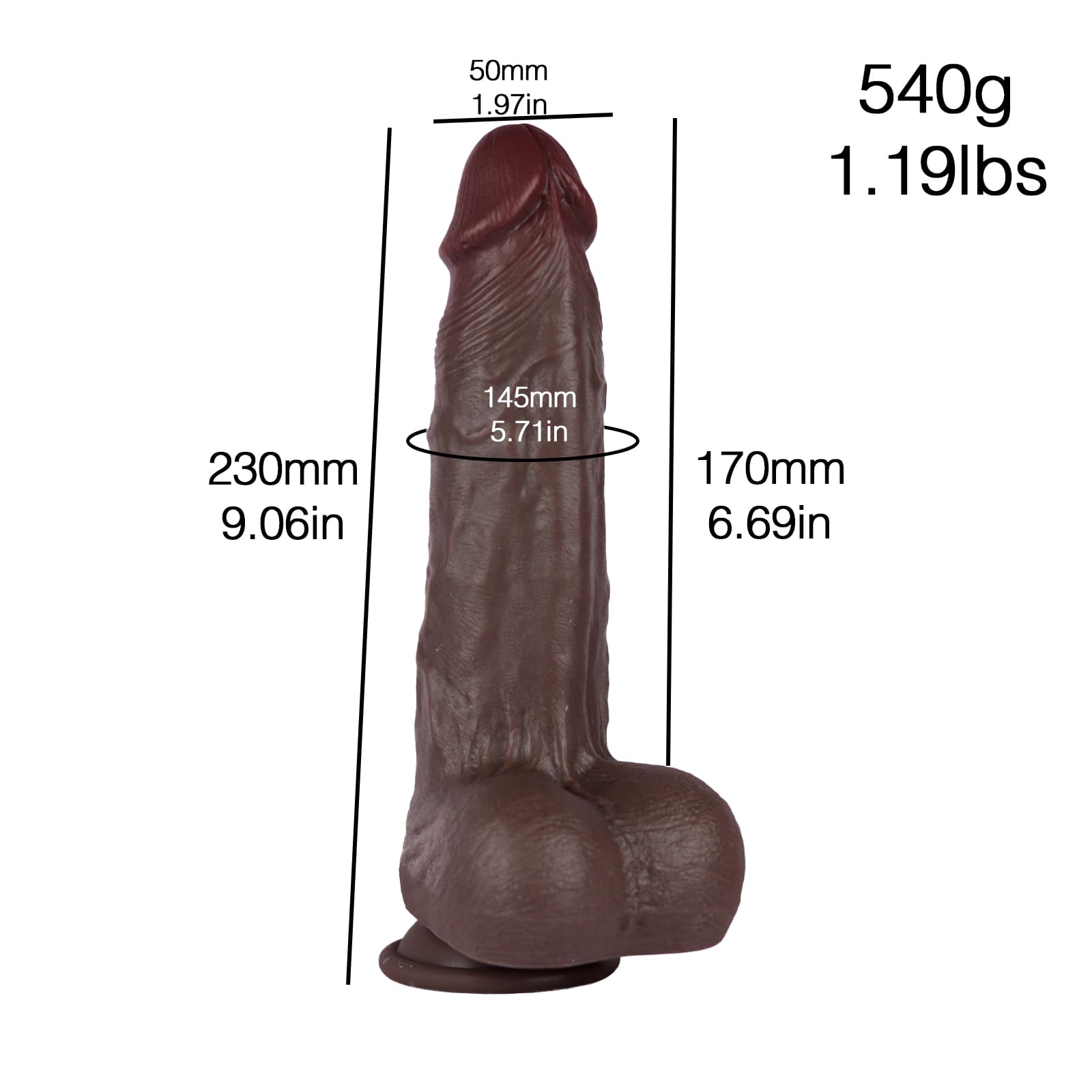 Jones 9in BBC Big Black Realistic Huge dildo