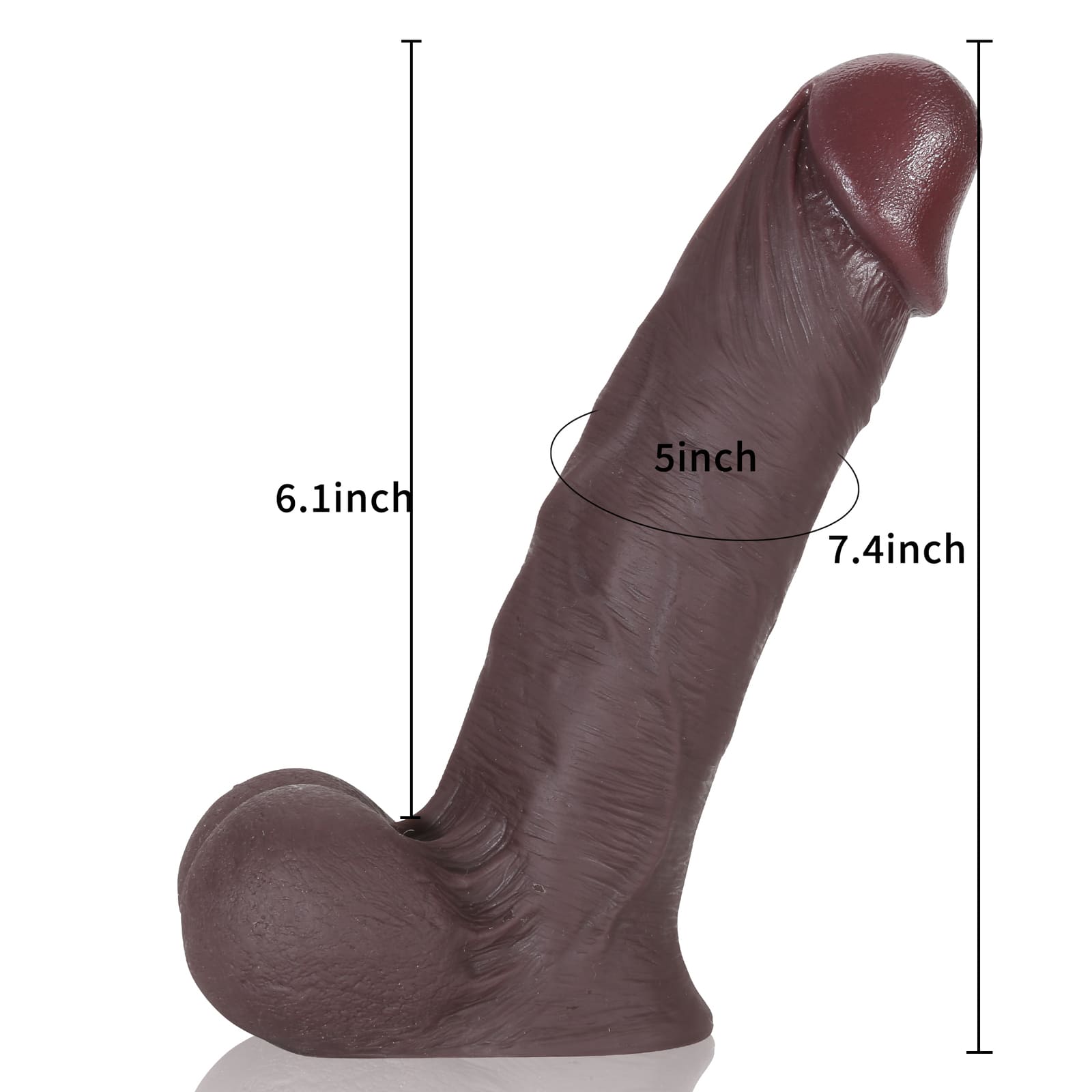 RidingX James 7.4in Ulta Realistic Black Dildo With 1:1 Real Balls