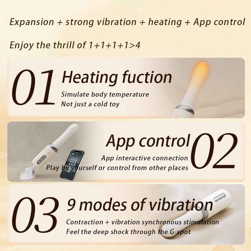 APP , Heating & 9 Modes Power Pound Thrusting Dildo Machine