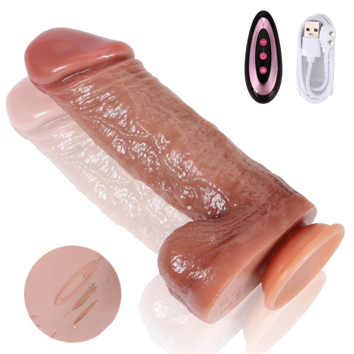 Henry 9.3 Inch Huge Thick 3 Modes Thrusting Dildo Machine & 9 Modes Vibrating